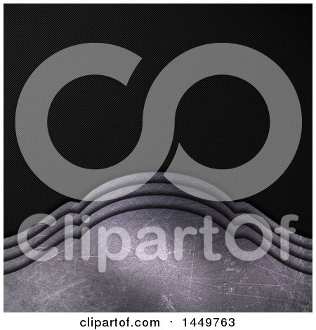 Clipart Graphic of a Black Carbon Fiber and Ornate Metal Curve Background - Royalty Free Illustration by KJ Pargeter