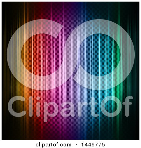 Clipart Graphic of a Background of Colorful Lights and Checkers - Royalty Free Vector Illustration by KJ Pargeter