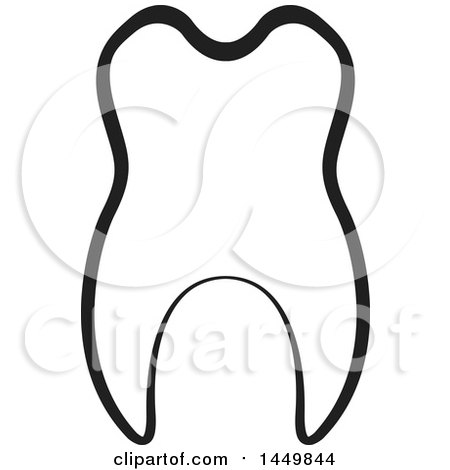 Clipart Graphic of a Black and White Tooth - Royalty Free Vector Illustration by Lal Perera