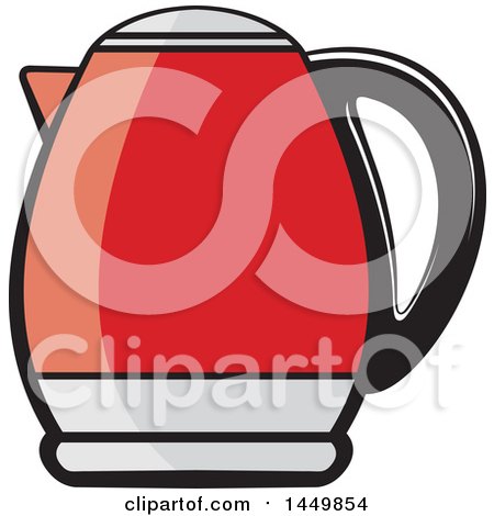 Clipart Graphic of a Red Kettle - Royalty Free Vector Illustration by Lal Perera