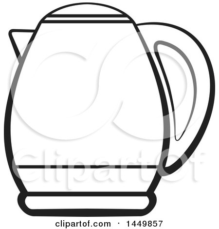 Clipart Graphic of a Black and White Kettle - Royalty Free Vector Illustration by Lal Perera