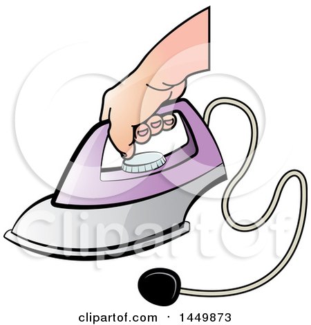 Clipart Graphic of a Hand Holding an Iron - Royalty Free Vector Illustration by Lal Perera