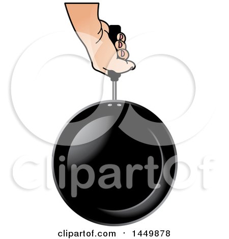 Clipart Graphic of a Hand Holding a Frying Pan - Royalty Free Vector Illustration by Lal Perera