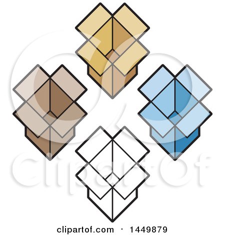 Clipart Graphic of a Diamond of Open Boxes - Royalty Free Vector Illustration by Lal Perera