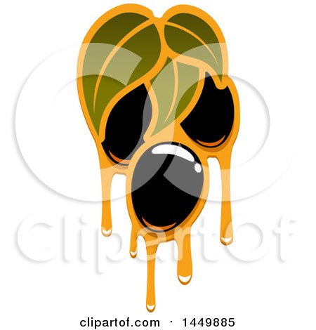 Clipart Graphic of a Black Olive and Oil Design - Royalty Free Vector Illustration by Vector Tradition SM