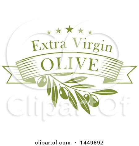 Clipart Graphic of a Green Extra Virgin Olive Oil Design - Royalty Free Vector Illustration by Vector Tradition SM