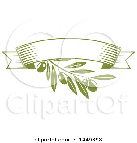 Clipart Graphic of a Green Olive and Banner Design - Royalty Free Vector Illustration by Vector Tradition SM