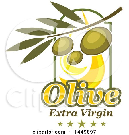 Clipart Graphic of a Green Extra Virgin Olive Oil Design - Royalty Free Vector Illustration by Vector Tradition SM