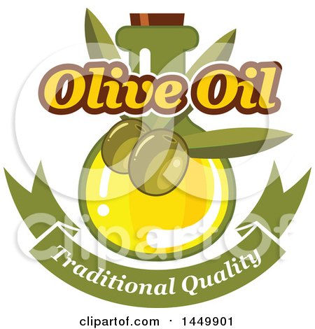 Clipart Graphic of a Green Olive Oil Design - Royalty Free Vector Illustration by Vector Tradition SM