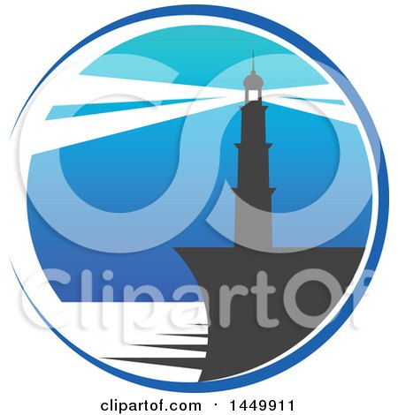 Clipart Graphic of a Blue Lighthouse Design - Royalty Free Vector Illustration by Vector Tradition SM