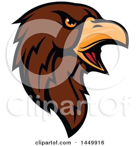 Clipart Graphic of a Profiled Brown Eagle Mascot Head - Royalty Free Vector Illustration by Vector Tradition SM