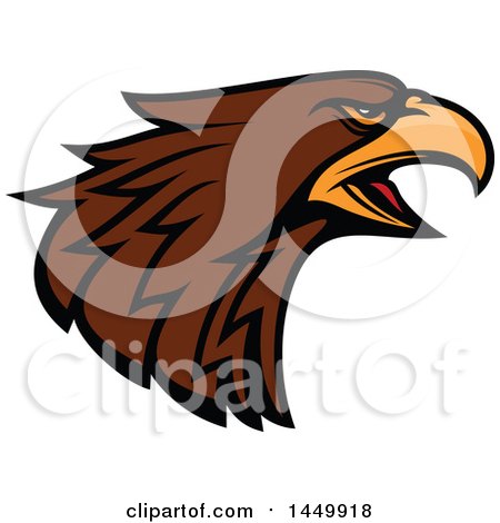 Clipart Graphic of a Profiled Brown Eagle Mascot Head - Royalty Free Vector Illustration by Vector Tradition SM