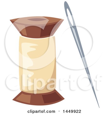 Clipart Graphic of a Needle and Spool of Thread - Royalty Free Vector ...