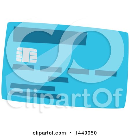 Clipart Graphic of a Blue Credit or Debit Card with a Chip - Royalty Free Vector Illustration by Vector Tradition SM