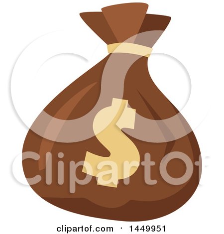 Clipart Graphic of a Usd Dollar Sign on a Money Bag - Royalty Free Vector Illustration by Vector Tradition SM