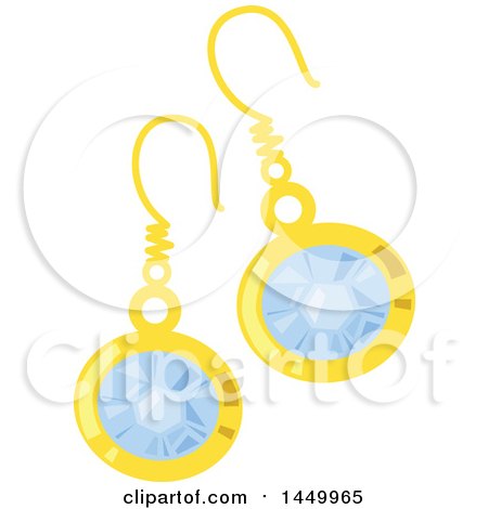 Clipart Graphic of a Pair of Diamond Earrings - Royalty Free Vector Illustration by Vector Tradition SM