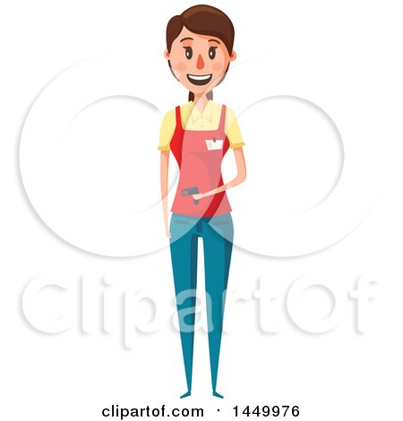 Clipart Graphic of a Female Store Clerk - Royalty Free Vector Illustration by Vector Tradition SM