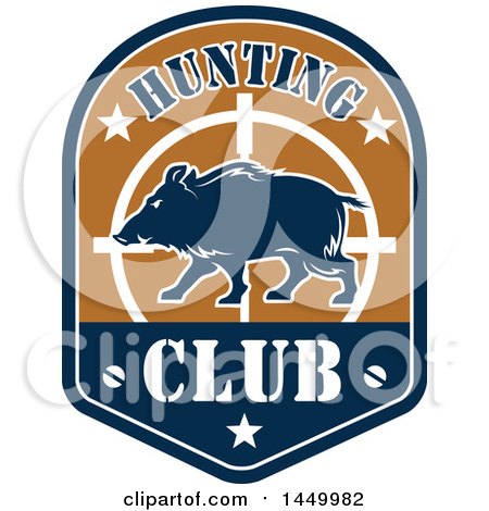 Clipart Graphic of a Wild Boar Hunting Club Design - Royalty Free Vector Illustration by Vector Tradition SM