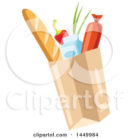 Clipart Graphic of a Paper Bag of Groceries - Royalty Free Vector Illustration by Vector Tradition SM
