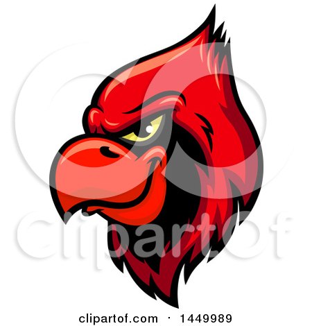 Clipart Graphic of a Red Cardinal Mascot Head - Royalty Free Vector Illustration by Vector Tradition SM