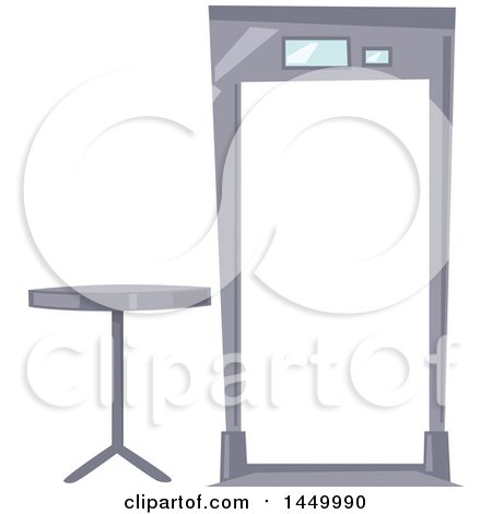 Clipart Graphic of a Security Entrance and Table - Royalty Free Vector Illustration by Vector Tradition SM