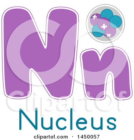 Clipart Graphic of a Lower and Upper Case Letter N with a Nuclear Model - Royalty Free Vector Illustration by BNP Design Studio
