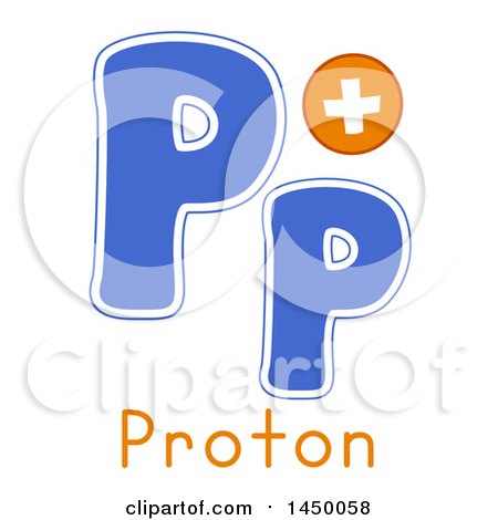 Clipart Graphic of a Lower and Upper Case Letter P with a Proton - Royalty Free Vector Illustration by BNP Design Studio