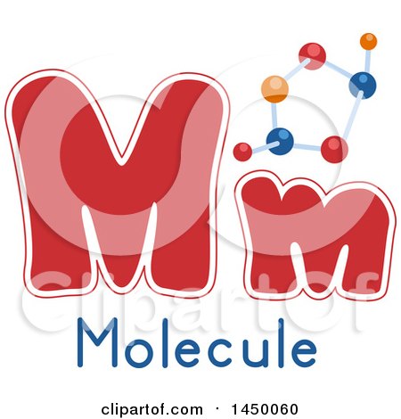Clipart Graphic of a Lower and Upper Case Letter M with a Molecular Model - Royalty Free Vector Illustration by BNP Design Studio