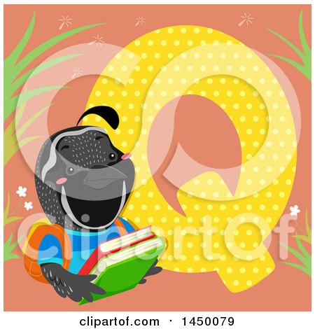 Clipart Graphic of a Cute Quail with the Letter Q - Royalty Free Vector Illustration by BNP Design Studio