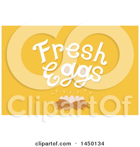 Clipart Graphic of a Nest Under Fress Eggs Text on Yellow - Royalty Free Vector Illustration by BNP Design Studio