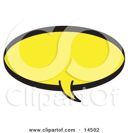 Circular Shaped Word Balloon With A Yellow Background And Bold Black Outline Clipart Illustration by Andy Nortnik