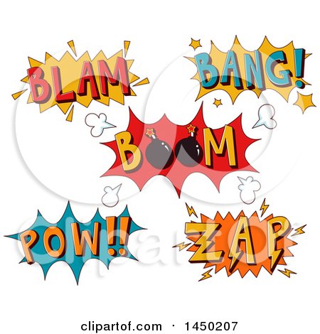 Clipart Graphic of Loud Sound Comic Design Elements - Royalty Free Vector Illustration by BNP Design Studio