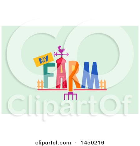 Clipart Graphic of a My Farm Word Design on Pastel Green - Royalty Free Vector Illustration by BNP Design Studio