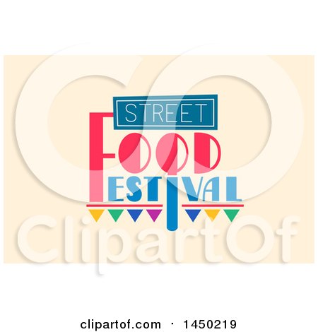 Clipart Graphic of a Street Food Festival Text Design on Beige - Royalty Free Vector Illustration by BNP Design Studio