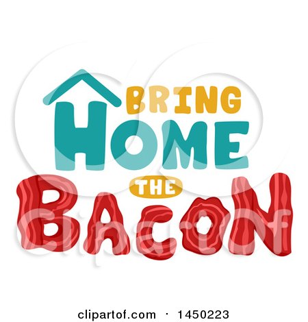 Clipart Graphic of a Bring Home the Bacon Word Design with Strips Forming the Last Word - Royalty Free Vector Illustration by BNP Design Studio