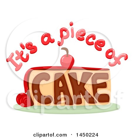 Clipart Graphic of a Piece of Cake Idiom Saying with a Slice - Royalty Free Vector Illustration by BNP Design Studio