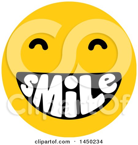 Clipart Graphic of a Happy Yellow Smiley Face with Smile in His Mouth - Royalty Free Vector Illustration by BNP Design Studio