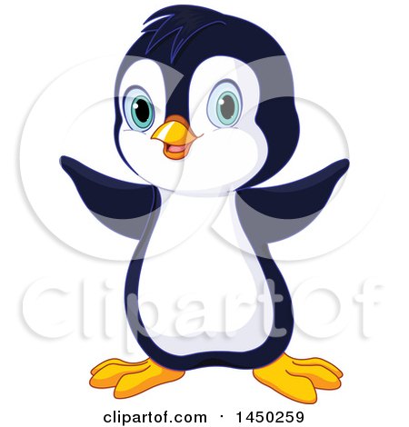 Clipart Graphic of a Cute Adorable Baby Animal Penguin - Royalty Free Vector Illustration by Pushkin