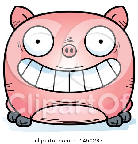 Clipart Graphic of a Cartoon Grinning Pig Character Mascot - Royalty Free Vector Illustration by Cory Thoman