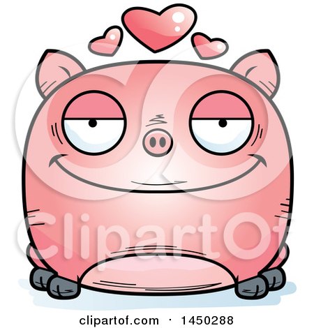 Clipart Graphic of a Cartoon Loving Pig Character Mascot - Royalty Free Vector Illustration by Cory Thoman
