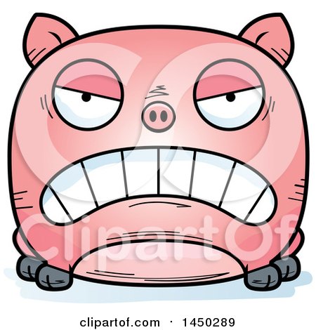 Clipart Graphic of a Cartoon Mad Pig Character Mascot - Royalty Free Vector Illustration by Cory Thoman