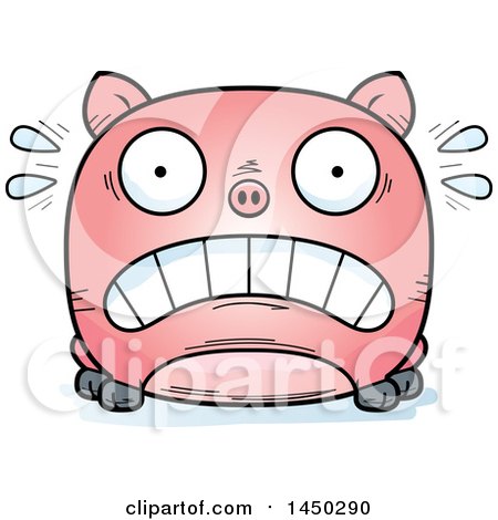 Clipart Graphic of a Cartoon Scared Pig Character Mascot - Royalty Free Vector Illustration by Cory Thoman