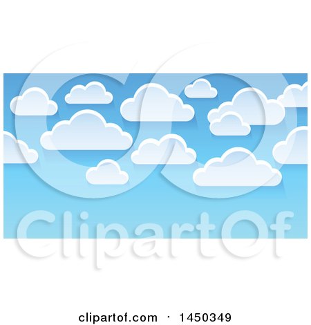 Clipart Graphic of a Background of Fluffy White Clouds in a Blue Sky - Royalty Free Vector Illustration by visekart