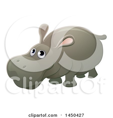 Clipart Graphic of a Cartoon Hippopotamus - Royalty Free Vector Illustration by AtStockIllustration