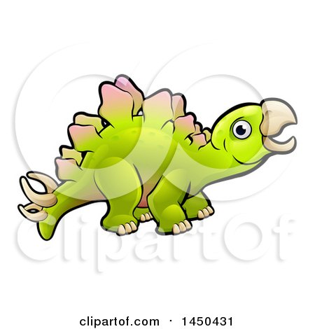 Clipart Graphic of a Cartoon Stegosaurus Dino - Royalty Free Vector Illustration by AtStockIllustration