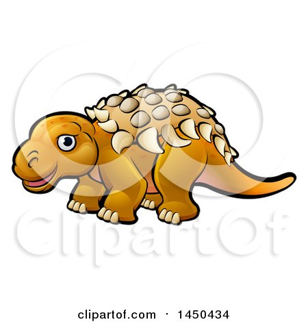 Clipart Graphic of a Cartoon Ankylosaurus Dino - Royalty Free Vector Illustration by AtStockIllustration