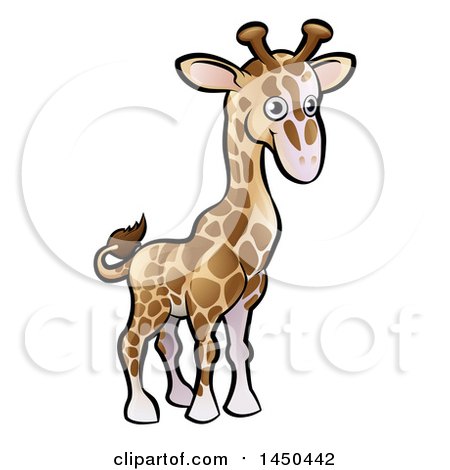 Clipart Graphic of a Cartoon Giraffe - Royalty Free Vector Illustration by AtStockIllustration