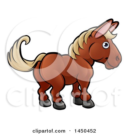 Clipart Graphic of a Cartoon Happy Horse - Royalty Free Vector Illustration by AtStockIllustration
