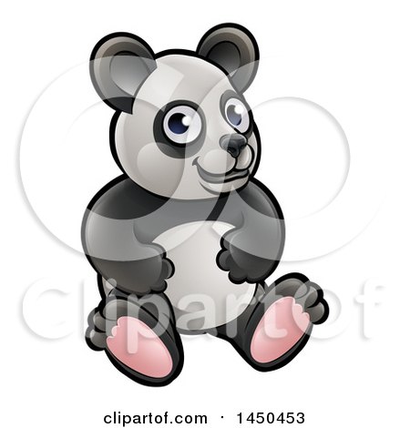 Clipart Graphic of a Cartoon Sitting Panda - Royalty Free Vector Illustration by AtStockIllustration