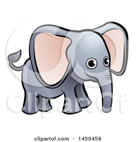 Clipart Graphic of a Cartoon Happy Elephant - Royalty Free Vector Illustration by AtStockIllustration